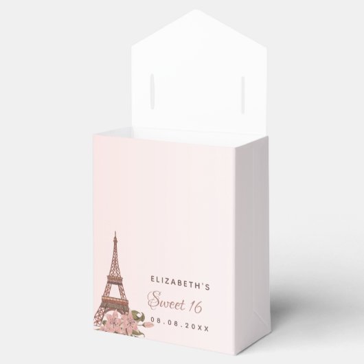 Sweet 16 roos goud Parijs bedankt Bedankdoosjes (Geopend)