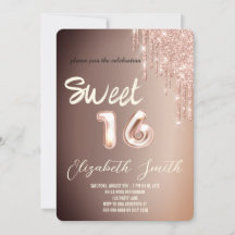 Sweet 16 roos goudblush glitter
