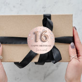 Sweet 16 roos goudbruindiamanten ronde sticker