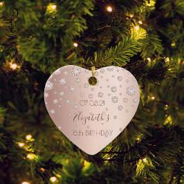 Sweet 16 roos gouddiamanten keramisch ornament