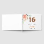Sweet 16 roos gouden eucalyptusmonogram gastenboek (Volledig)