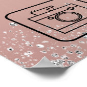 Sweet 16 roos gouden foto zilveren glitter welkom poster (Hoek)