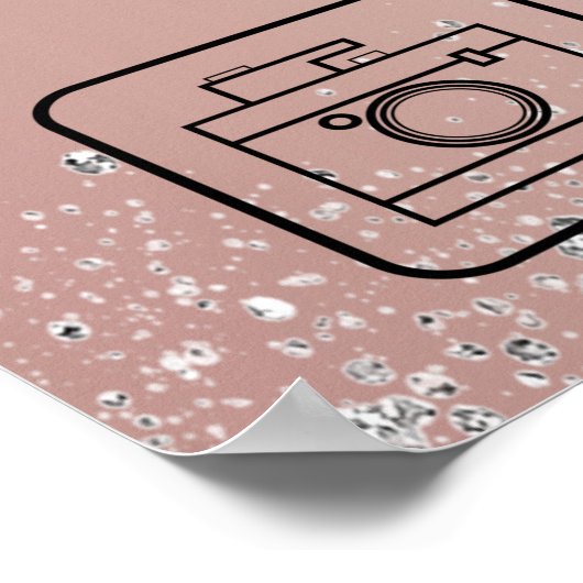 Sweet 16 roos gouden foto zilveren glitter welkom poster (Hoek)