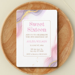 Sweet 16 Roos Gouden glitter elegant verjaardagsfe Kaart