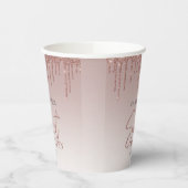 Sweet 16 Roos Gouden Glitter Script Verjaardagsfee Papieren Bekers (Links)