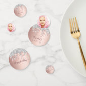 Sweet 16 roos gouden glitter zilveren foto confetti (Groep)