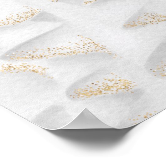 Sweet 16 roos gouden jurk wit welkom poster (Hoek)