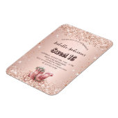 Sweet 16 roos gouden koets luxe uitnodiging magneet (Linkerzijde)