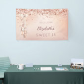 Sweet 16 roos gouden roze ballerina schoenen welko spandoek (Beurs)