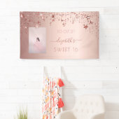 Sweet 16 roos gouden roze sterren foto spandoek