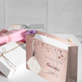 Sweet 16 roos gouden sterren ivoren jurk groot cadeauzakje