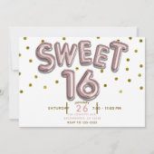 Sweet 16 Roos gouden Stippen Kaart (Achterkant)