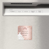 Sweet 16 roos gouden tiara jurk glitter naam magneet (Insitu (Vaatwasser))