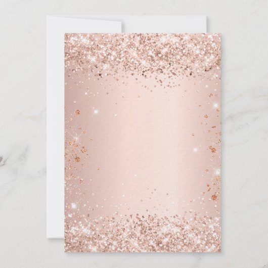 Sweet 16 roos gouden vuile glitter sparkles luxe kaart (Achterkant)