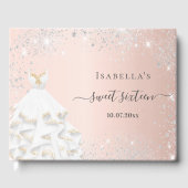 Sweet 16 roos gouden witte jurk verjaardag gastenboek (Voorkant)