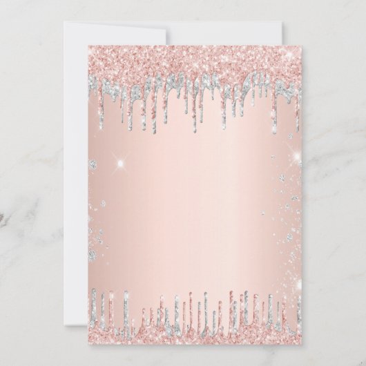 Sweet 16 roos gouden zilveren verjaardag kaart (Achterkant)