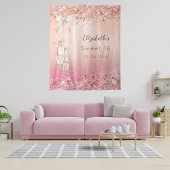 Sweet 16 roos goudroze glitter ballerina schoenen wandkleed