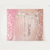 Sweet 16 roos goudroze glitter ballerina schoenen wandkleed (Voorkant (horizontaal))