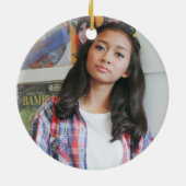 Sweet 16 Roos Roze fotonaam Keramisch siermiddel Ornament (Achterkant)