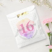 Sweet 16 Roos Roze verjaardag Bedankzakje (Gezegeld)