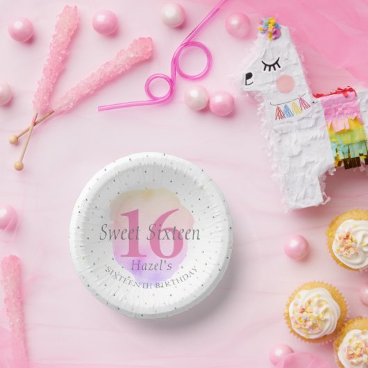 Sweet 16  Roos Roze  verjaardag Papieren Kommen (Feest)