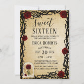 Sweet 16 Roos & Thorn  sprookje Birthday Kaart (Voorkant)