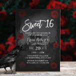 Sweet 16 Roos Vloer & Thorn Fairy Castle Dark Kaart<br><div class="desc">Sweet 16 Roos Vloer & Thorn Fairy Castle Dark Birthday Invitations.</div>