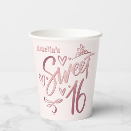 Sweet 16 Rose Gold Papieren Bekers