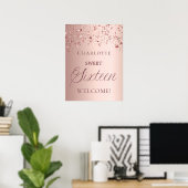 Sweet 16 rose gold stars welcome poster (Thuiskantoor)