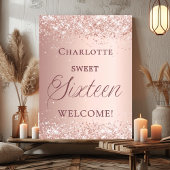 Sweet 16 rose gold welcome  poster
