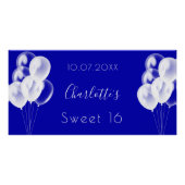 Sweet 16 royal blue ballons party perfect poster (Voorkant)