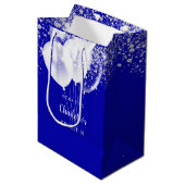 Sweet 16 royal blue glitter ballonnen name medium cadeauzakje (Voorkant Gekanteld)