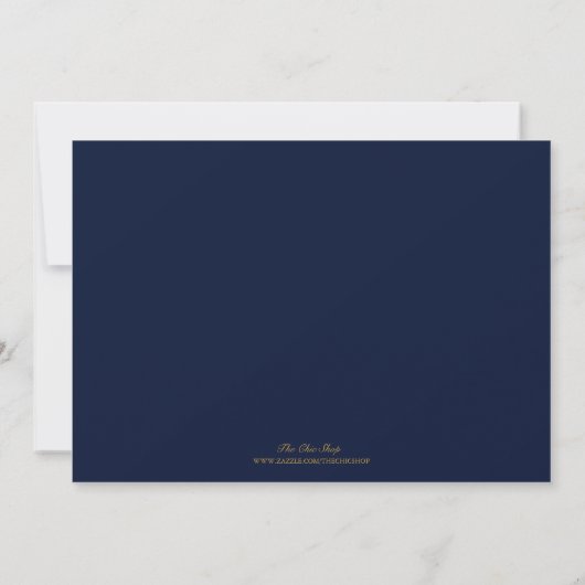 Sweet 16 | Royal Blue & Gold Damask Uitnodiging (Achterkant)
