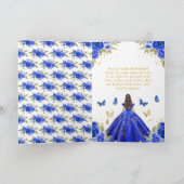 Sweet 16 Royal Blue Princess Brunette Girl Kaart (Binnen)