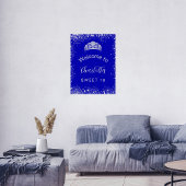 Sweet 16 royal blue Silver welkom Poster
