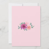 Sweet 16 roze bloemige verjaardagsuitnodigingen kaart (Achterkant)