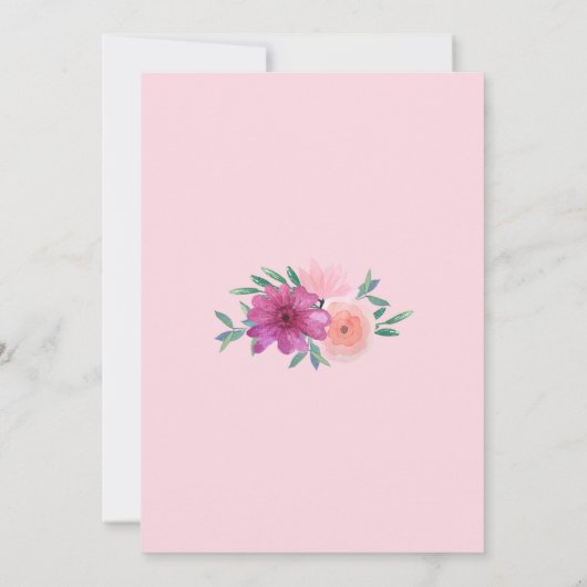 Sweet 16 roze bloemige verjaardagsuitnodigingen kaart (Achterkant)