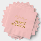 Sweet 16 roze en gouden folie gestempeld servetten (Insitu (Gestapeld))