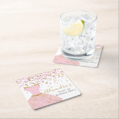 Sweet 16 Roze en Gouden Folie Jurk Kartonnen Onderzetters (Insitu)