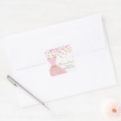 Sweet 16 Roze en Gouden Folie Jurk Vierkante Sticker (Envelop)