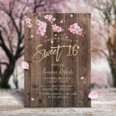Sweet 16 Roze Floral Cherry Blossom Barn Wood Kaart