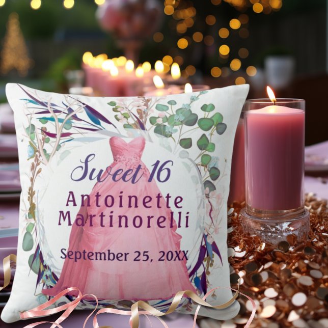 Sweet 16  Roze Formal Dress Kussen (Creator heeft geüpload)