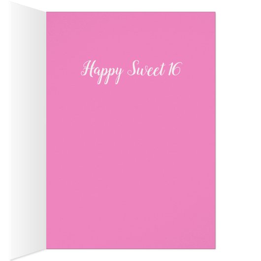 Sweet 16 Roze Glam Dress Birthday Card (Binnen (Rechts))