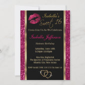 Sweet 16 Roze glitter Kaart (Voorkant)