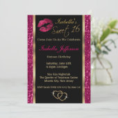 Sweet 16 Roze glitter Kaart (Staand voorkant)