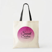 Sweet 16 Roze Glitter Ombre 16e Verjaardag Tote Bag (Voorkant)
