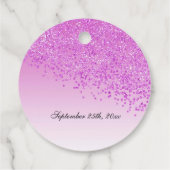 Sweet 16 - Roze glitter op maat Bedankjes Labels (Achterkant)