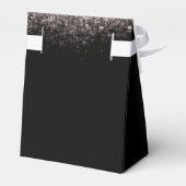 Sweet 16 Roze Glitter & Zwarte Verjaardag Bedankdoosjes (Achterkant)