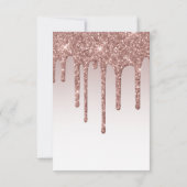 Sweet 16 Roze Goud Glitter Script Verjaardagsfeest Kaart (Achterkant)