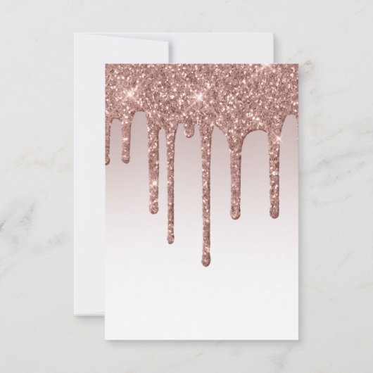 Sweet 16 Roze Goud Glitter Script Verjaardagsfeest Kaart (Achterkant)